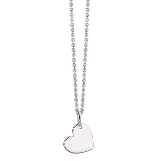 Chaînette avec pendentif Argent Coeur 42-47 cm Ø10 mm