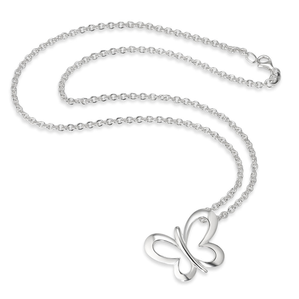 Chaînette avec pendentif Argent Papillon 42 cm Ø25 mm