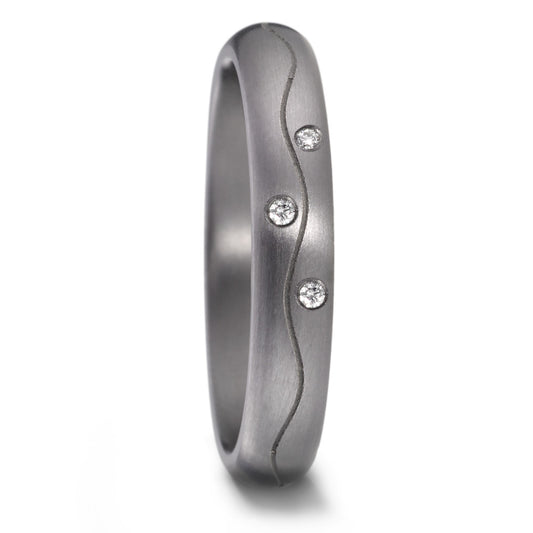 Partnerring aus Tantal mit Diamant 0.03 ct und feinmattierter Oberfläche