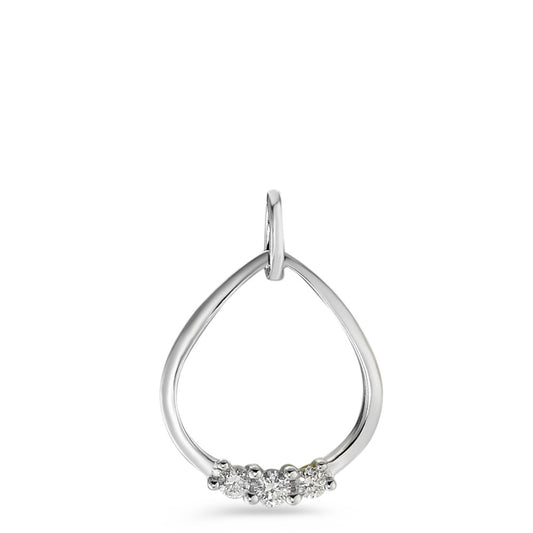 Hanger 750/18K krt witgoud Diamant wit, 0.07 ct, 3 Steen, [Brillant], w-si