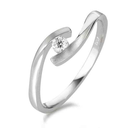 Ring 750/18K krt witgoud Diamant wit, 0.07 ct, [Brillant], w-si