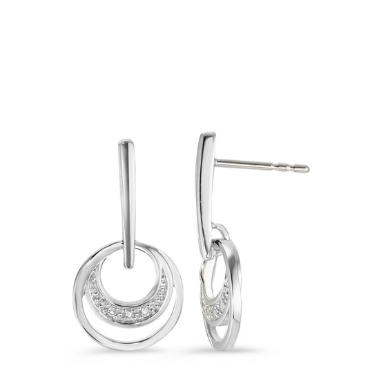 Pendant d'oreilles Or blanc 18K Diamant blanc, 0.03 ct, 6 Pierres, brillant, w-si Ø11 mm