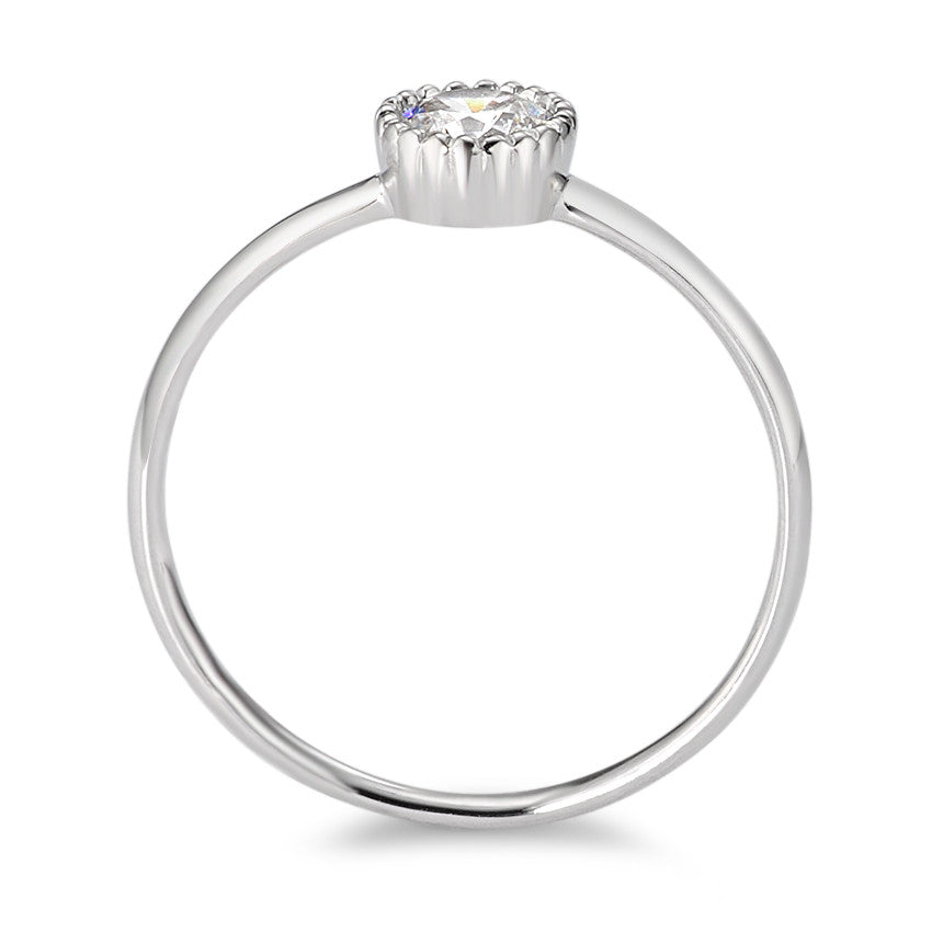 Solitaire ring 375/9 krt witgoud Zirkonia wit Ø5.7 mm