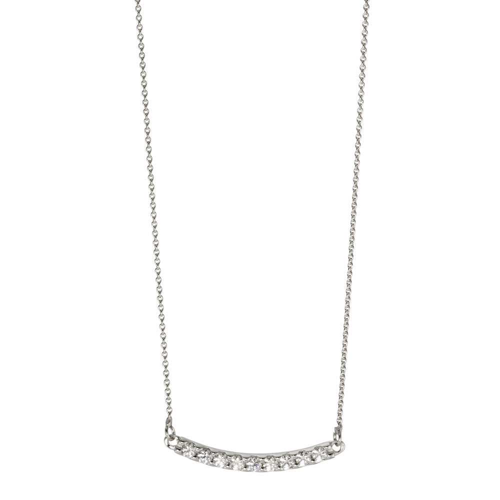 Collier Or blanc 9K Zircone blanc, 9 Pierres 40-42 cm