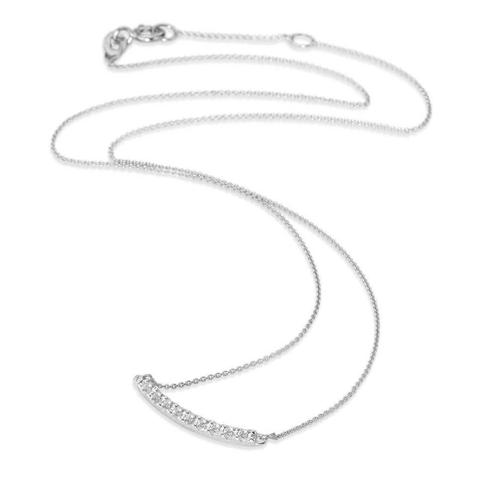 Collier Or blanc 9K Zircone blanc, 9 Pierres 40-42 cm