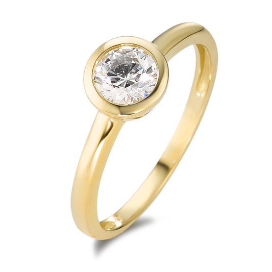 Solitaire ring 375/9 krt geel goud Zirkonia wit Ø6.7 mm