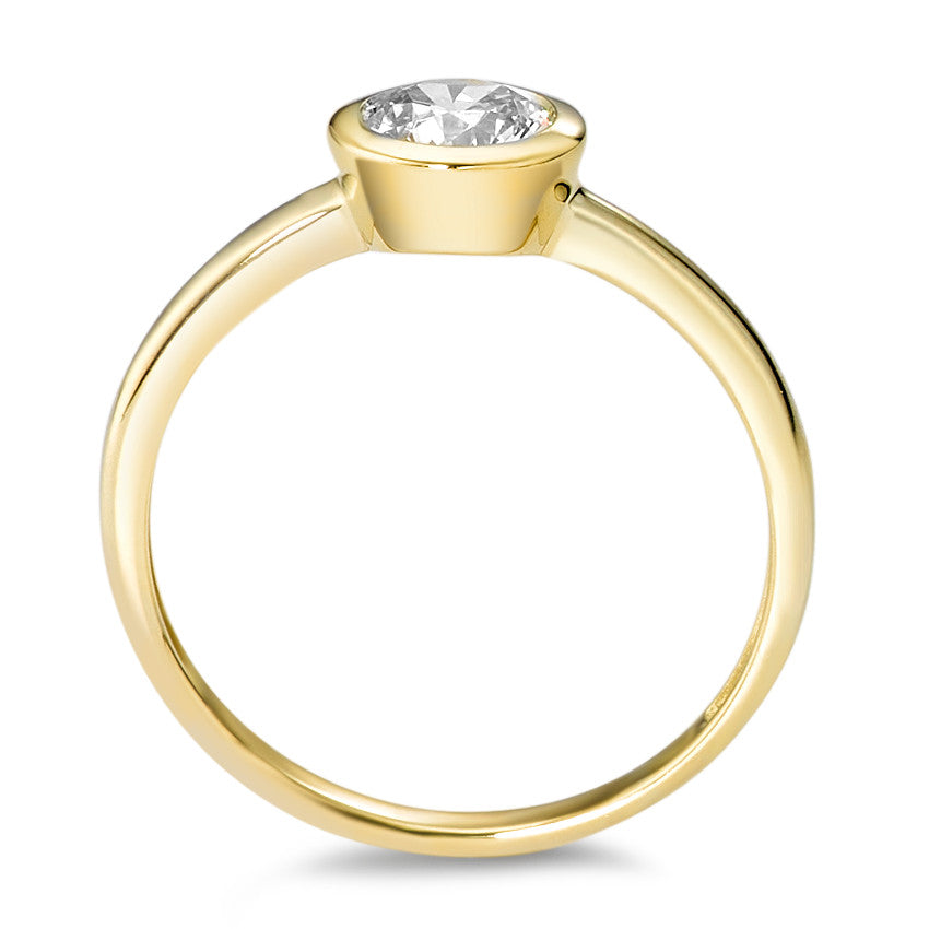 Solitaire ring 375/9 krt geel goud Zirkonia wit Ø6.7 mm