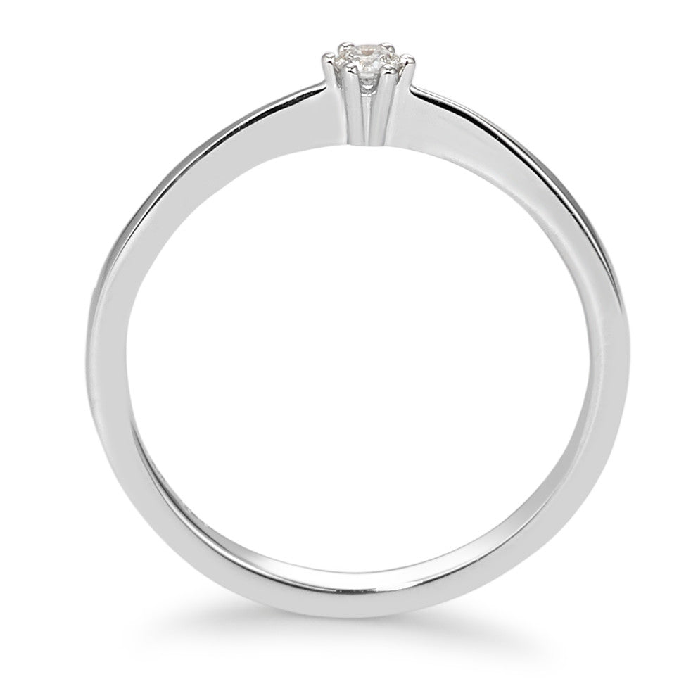 Solitär Ring 750/18 K Weissgold Diamant weiss, 0.05 ct, Brillantschliff, w-si