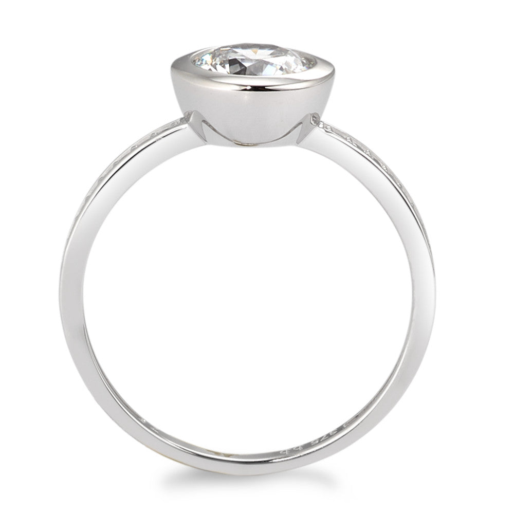 Solitär Ring 375/9 K Weissgold Zirkonia weiss Ø8 mm