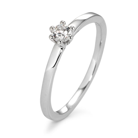 Solitaire ring 375/9K witgoud Zirkonia wit Ø3.4 mm