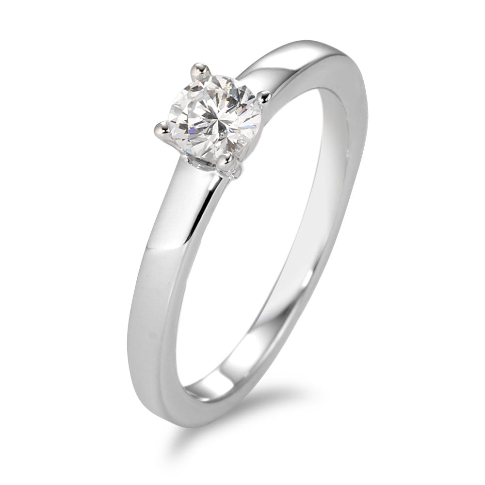 Solitaire ring 375/9 krt witgoud Zirkonia wit Ø4 mm