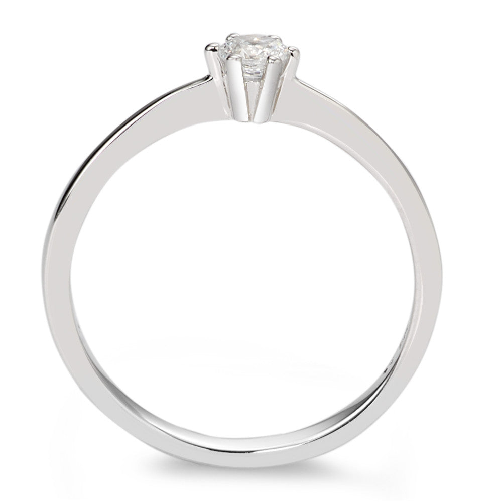 Solitaire ring 375/9 krt witgoud Zirkonia wit Ø3 mm