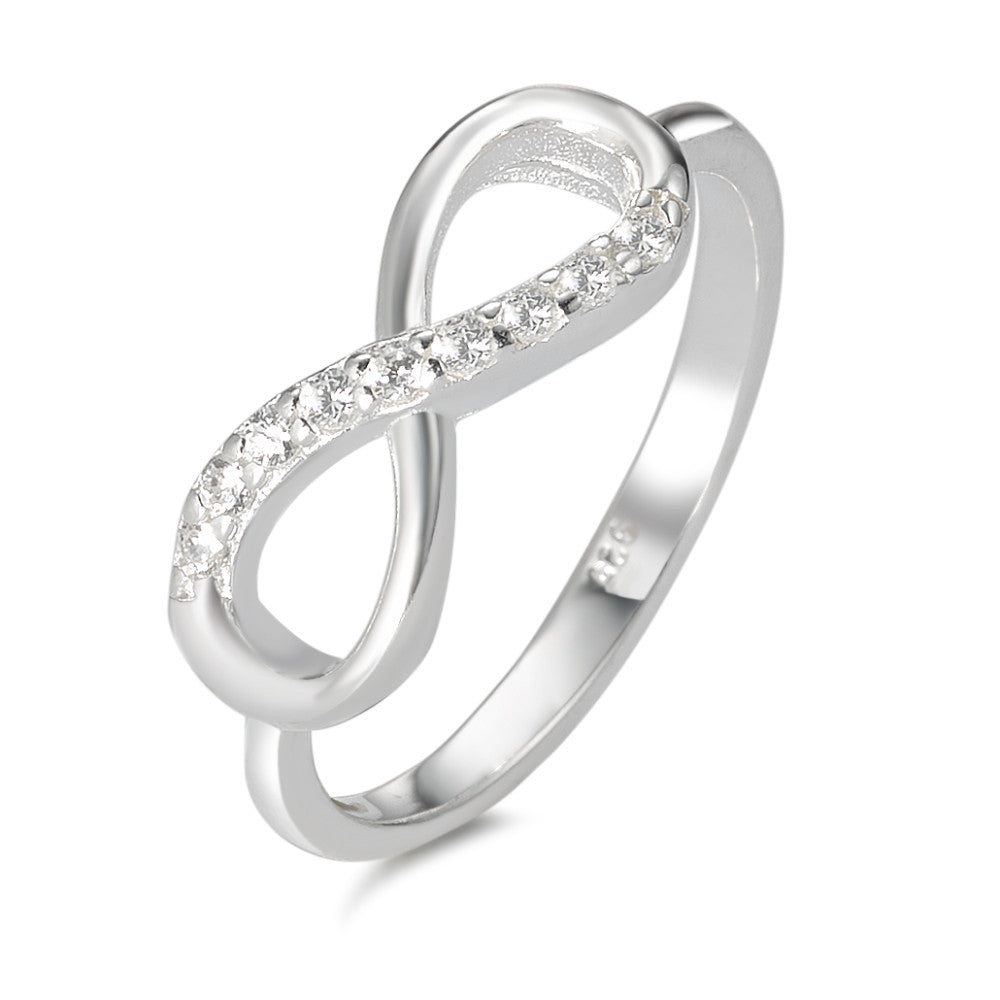 Fingerring Silber Zirkonia 9 Steine Infinity