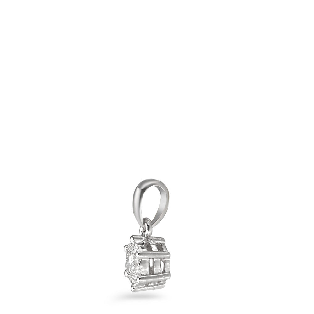 Pendentif Or blanc 18K Diamant 0.085 ct, 10 Pierres, w-si Ø4.5 mm