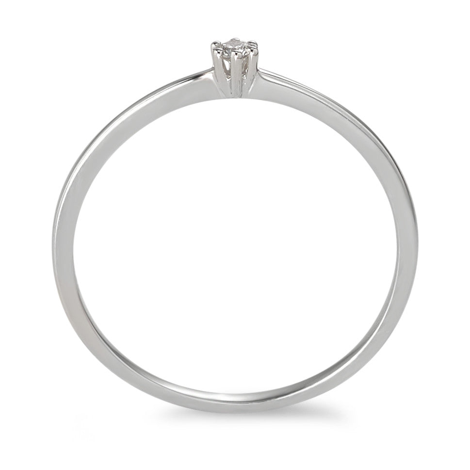 Bague solitaire Or blanc 18K Diamant 0.03 ct, w-si