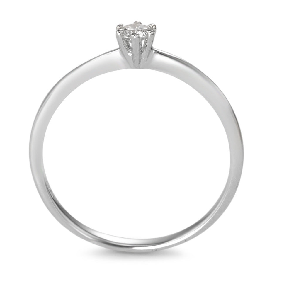 Bague solitaire Or blanc 18K Diamant 0.10 ct, w-si