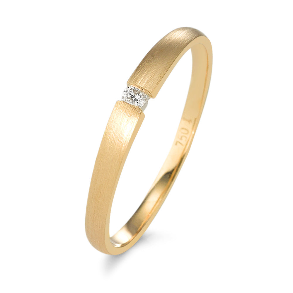 Solitär Ring 750/18 K Gelbgold Diamant 0.03 ct, w-si