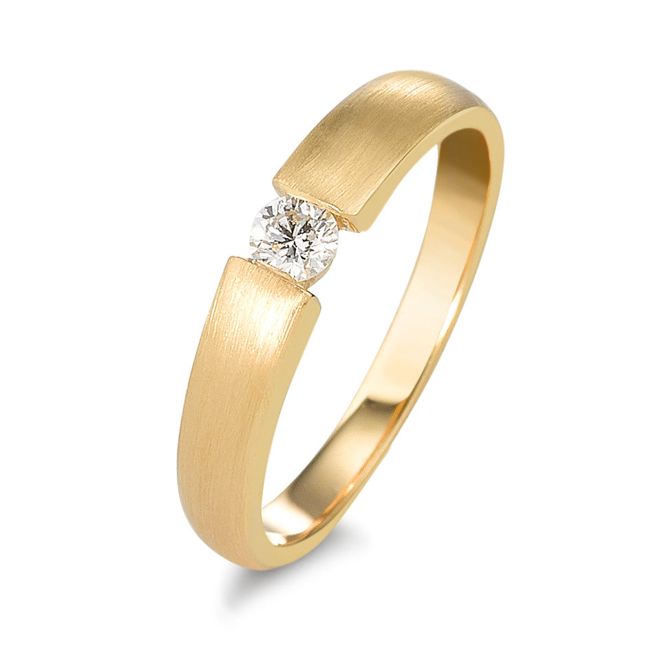 Bague solitaire Or jaune 18K Diamant 0.10 ct, w-si