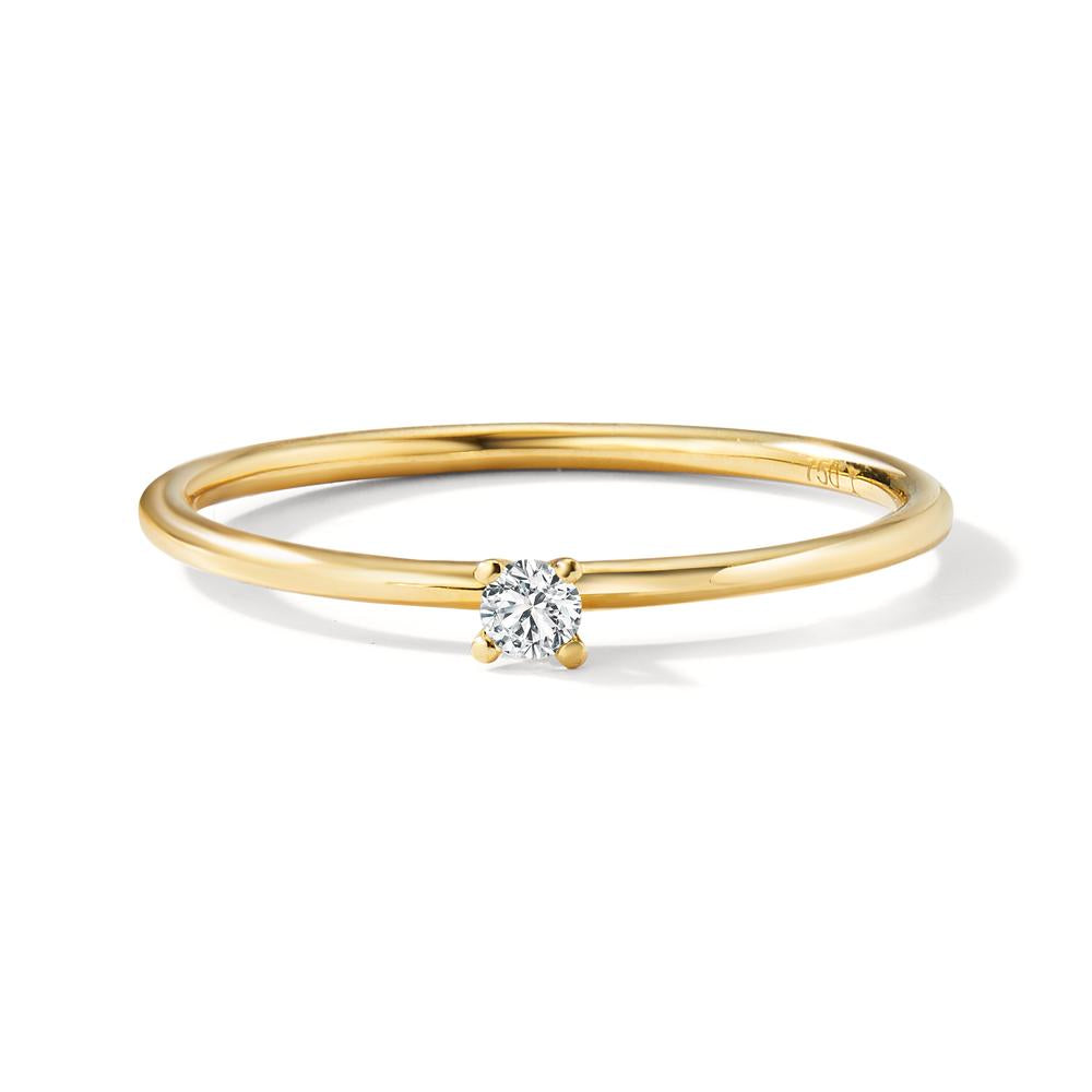 Bague solitaire Or jaune 18K Diamant 0.05 ct, w-si