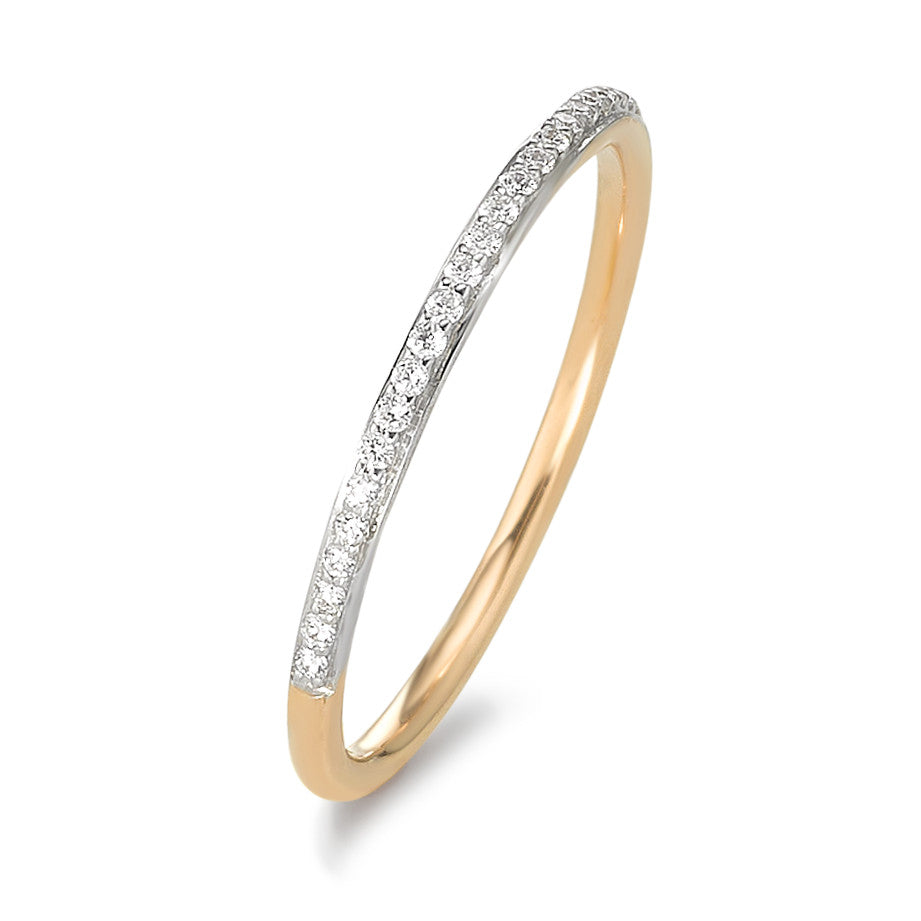 Memory ring 750/18 krt geel goud Diamant 0.08 ct, 16 Steen, w-si