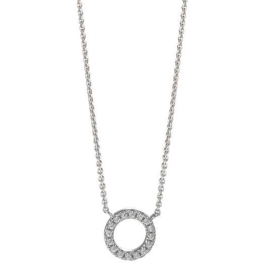 Collier 375/9K witgoud Zirkonia 16 Steen 40-42 cm