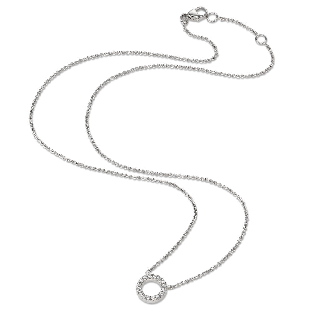 Collier 375/9K witgoud Zirkonia 16 Steen 40-42 cm