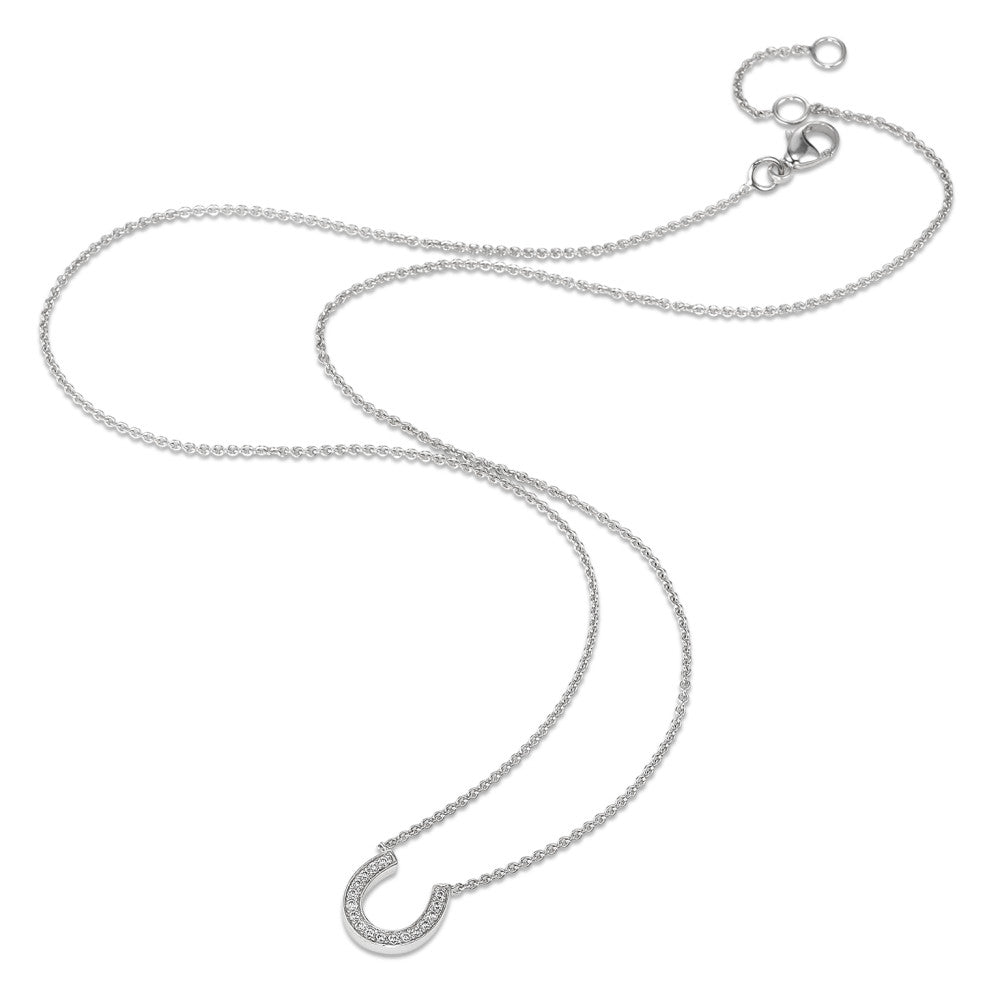 Collier 375/9K witgoud Zirkonia 17 Steen 40-42 cm