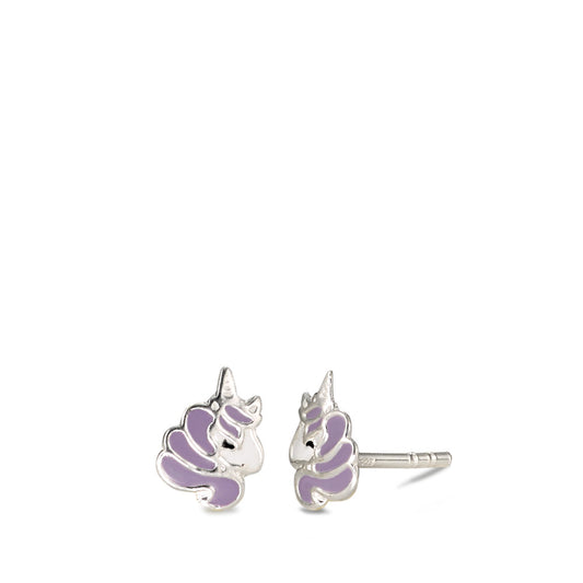 Clous d'oreilles Argent Laqué Licorne Ø6 mm