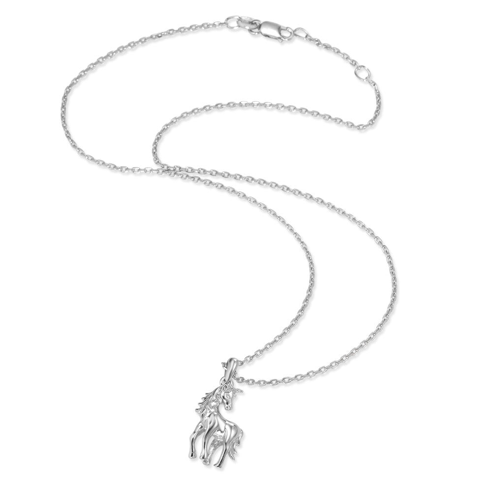 Chaînette avec pendentif Argent Rhodié Licorne 36-38 cm