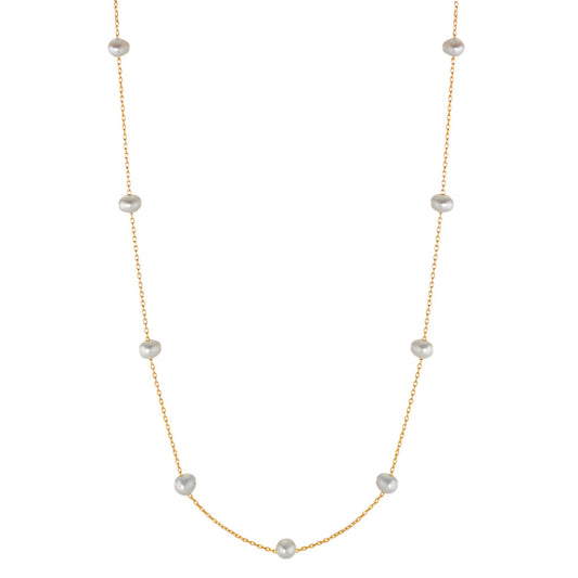 Collier Zilver Geel Verguld zoetwater Parel 39-44 cm