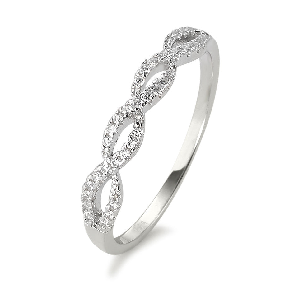 Bague Argent Zircone Rhodié