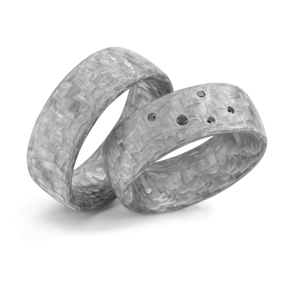 Partnerring Carbon Diamant 0.06 ct, 5 Steen