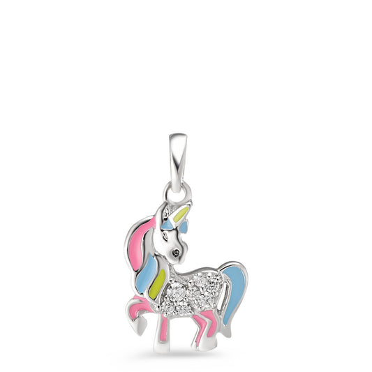 Pendentif Argent Zircone 7 Pierres Rhodié Licorne