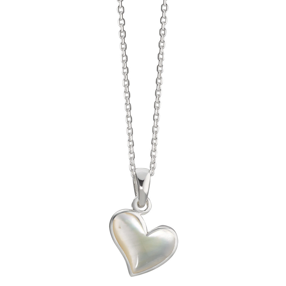 Chaînette avec pendentif Argent nacre Coeur 38-40 cm