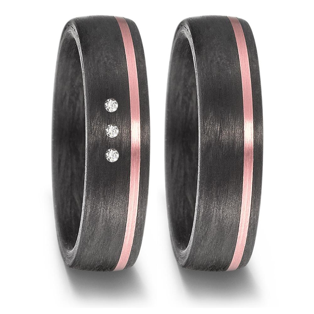 Partnerring 585/14 K Rosegold, Carbon