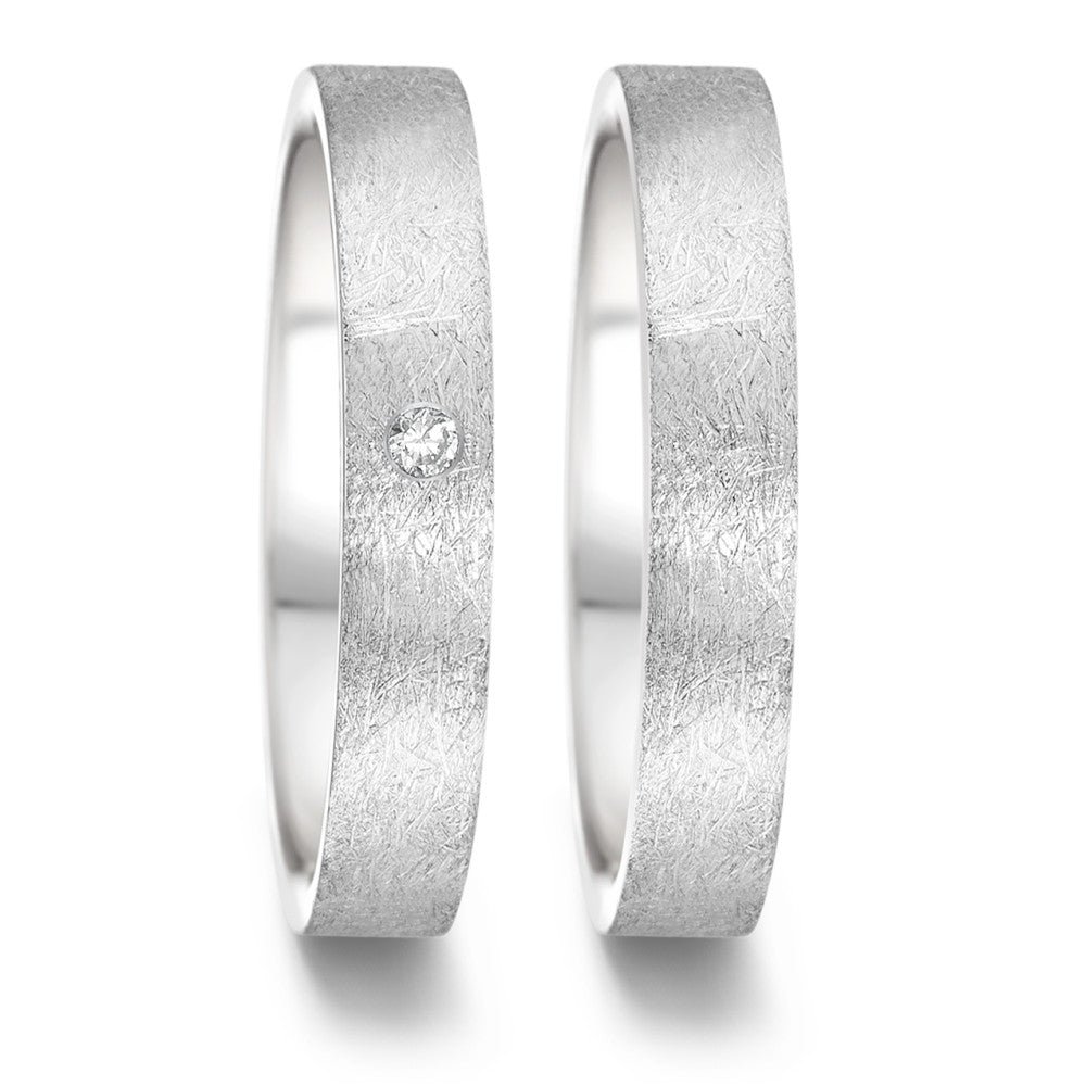 Partnerring Roestvrijstaal Diamant 0.02 ct, tw-si