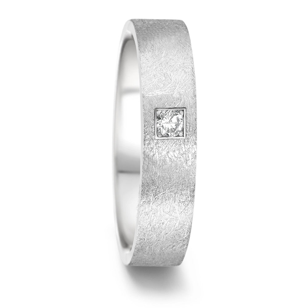 Partnerring Roestvrijstaal Diamant 0.06 ct, tw-si