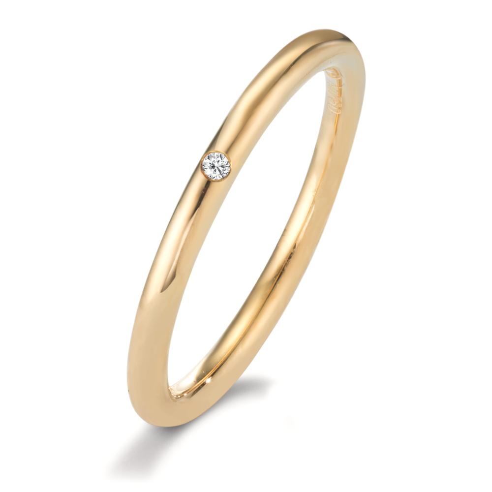 Aanschuifring 750/18 krt geel goud Diamant 0.01 ct, w-si