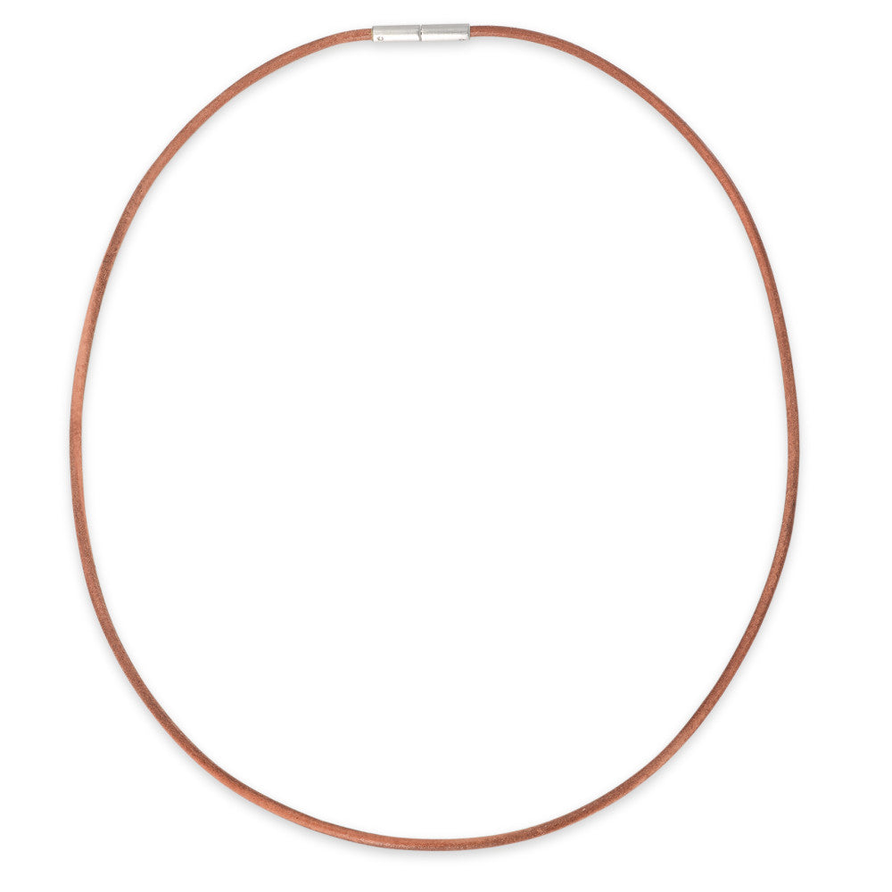 Collier Leder, Roestvrijstaal 45 cm Ø2 mm