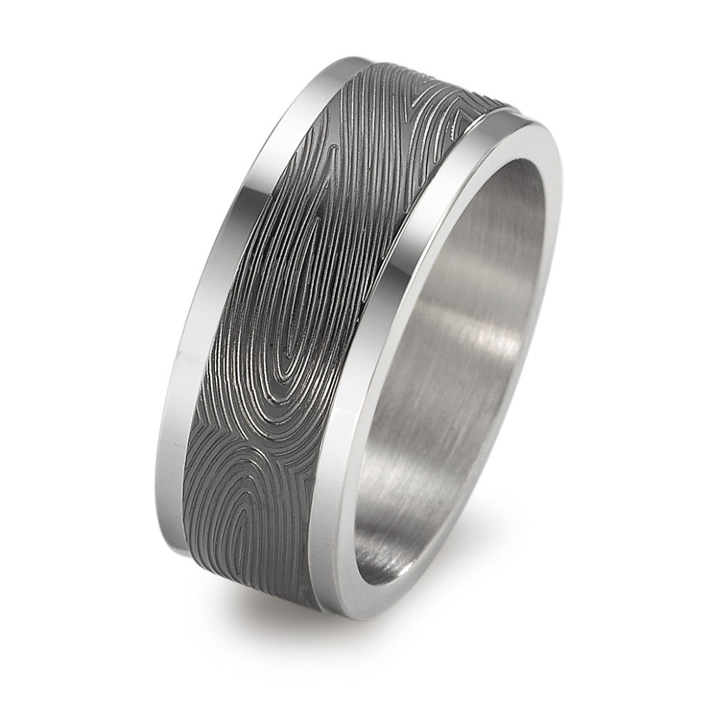 Fingerring Edelstahl schwarz IP beschichtet