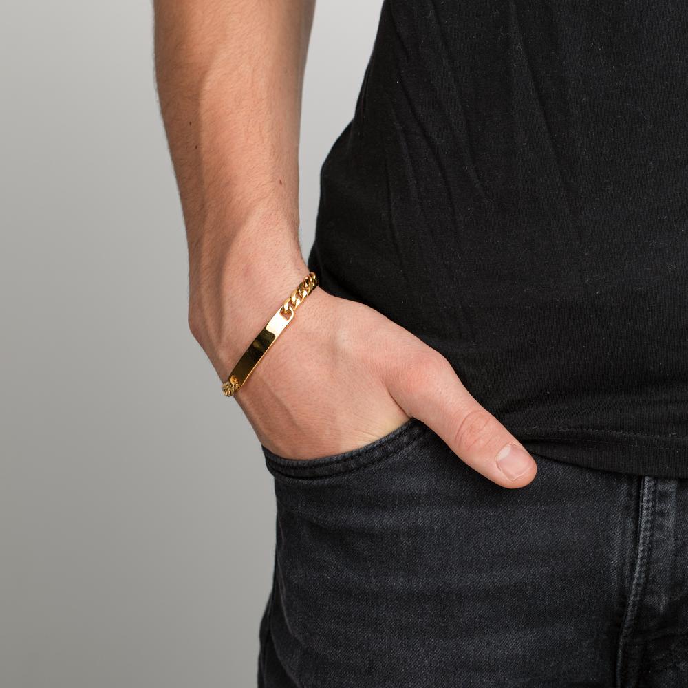 Graveer armband Roestvrijstaal IP-gecoat 21 cm