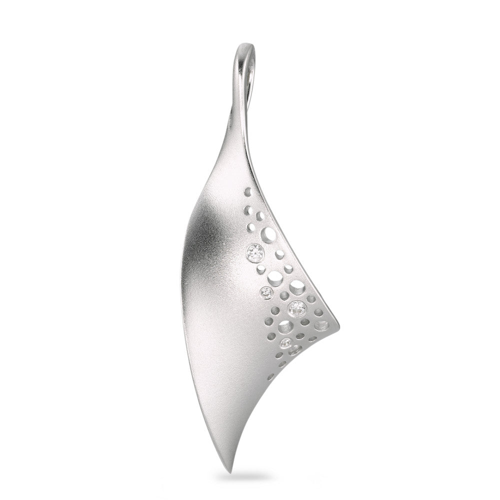 Pendentif Argent Zircone 3 Pierres Rhodié