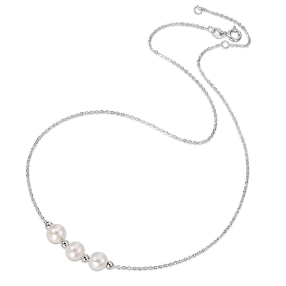 Collier Zilver Gerhodineerd zoetwater Parel 38-42 cm