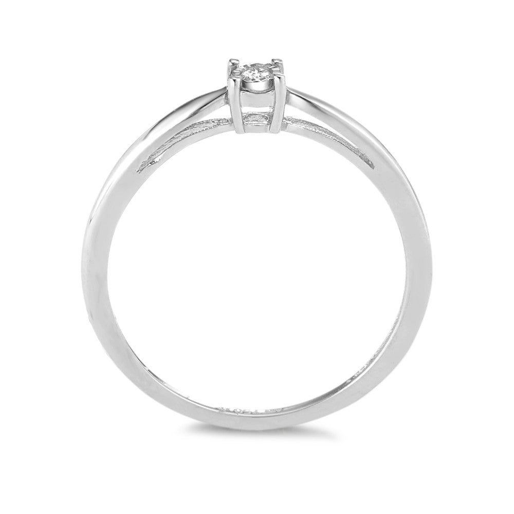 Solitaire ring 750/18K krt witgoud Diamant 0.03 ct, w-pi2