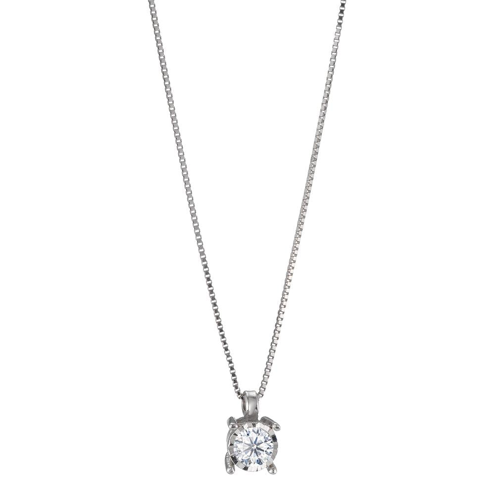 Collier 750/18K krt witgoud Diamant 0.10 ct, w-pi2 42 cm