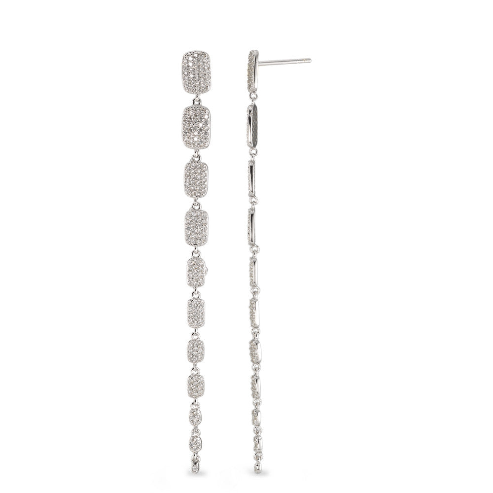 Pendant d'oreilles Argent Zircone Rhodié