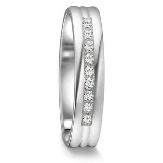 Bague d'éternité Platine 950 Diamant 0.081 ct, 9 Pierres, tw-if