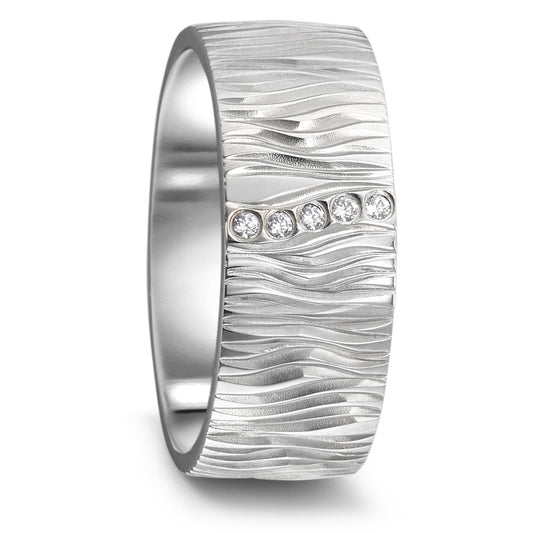 Partnerring Titanium Zirkonia 5 Steen