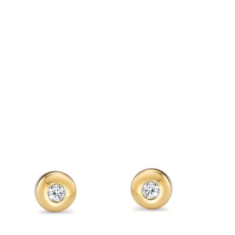 Clous d'oreilles Or jaune 18K Diamant 0.06 ct, 2 Pierres, w-si Ø4.5 mm