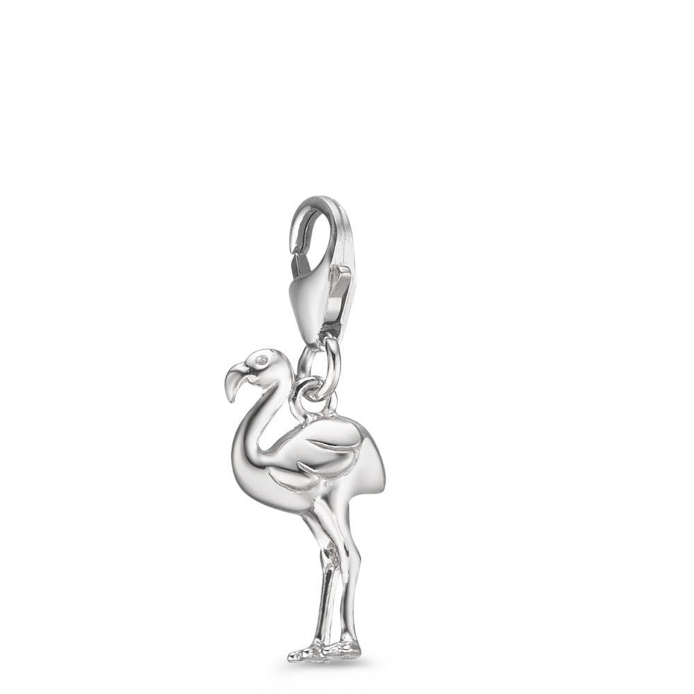 Charms Argent Rhodié Flamant Rose